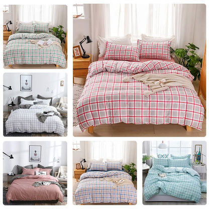 A Amazon simple unprinted style plaid strip duvet cover good bedding three or four piece set spot wholesale