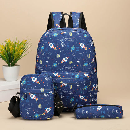 Mochila de estudiante de secundaria de Amazon para mujer, mochila infantil de unicornio, bolso bandolera, estuche para lápices, conjunto de tres piezas, bolso de hombro para mujer 