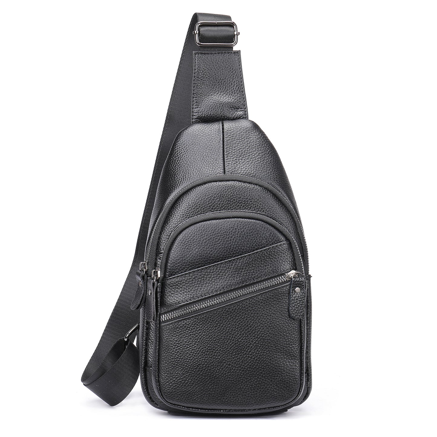 First layer cowhide men's shoulder messenger bag versatile men's leisure sports satchel business men's high-end leather breast bag