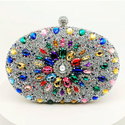 A Cross-border explosion Sunflower dinner bag Fashion banquet clutch bag Dress evening bag Diamond bag European and American party bag