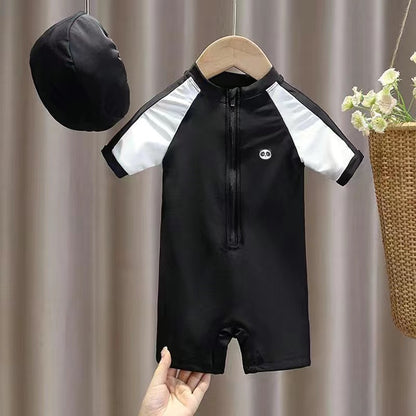 Traje de baño para niños de Corea del Sur, mono de secado rápido con protección solar de manga larga para niños, aguas termales, niños, bebés, hermoso traje de baño para niños pequeños 