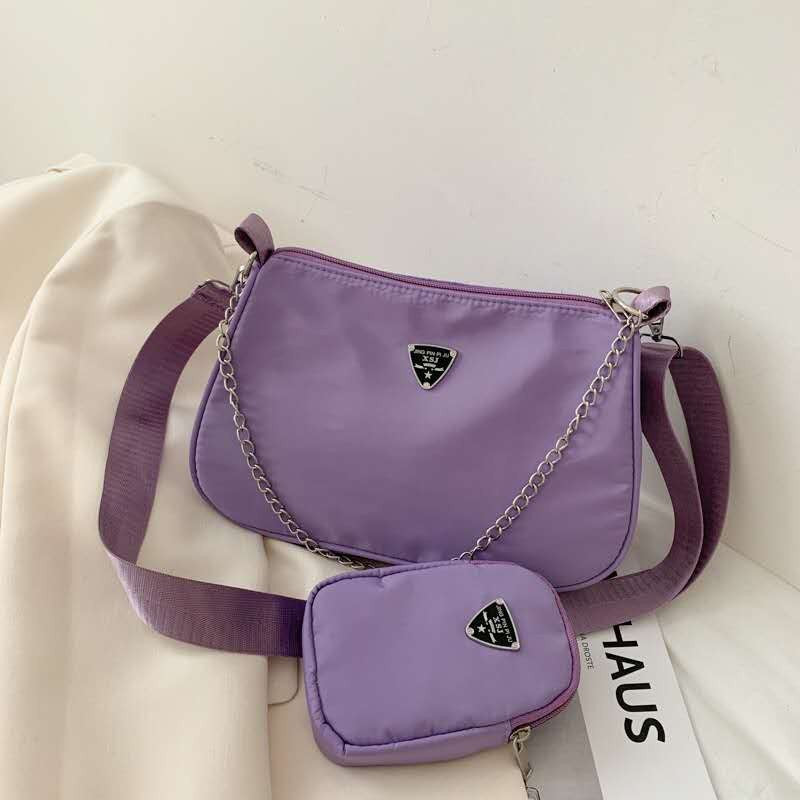 A Cross-border bag women&#039;s bag 2022 Korean version of the new simple nylon bag for college students&#039; shoulder bag with foreign flavor.