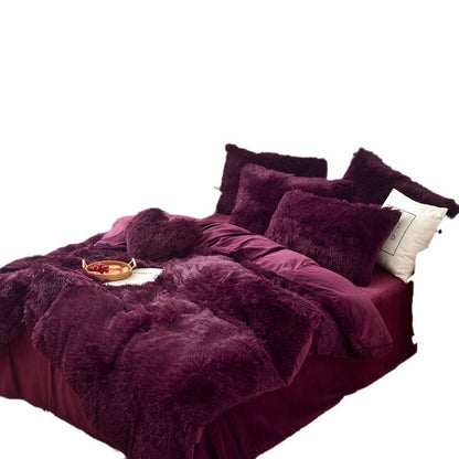 A water mink four-piece set plush crystal plush quilt cover Amazon cross-border foreign trade three or four-piece set manufacturer wholesale