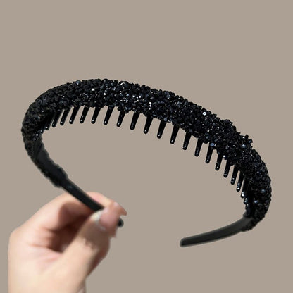 New style hairband with teeth, non-slip, face wash headband, versatile internet celebrity ad ult crushable hairpin headband, female hair bundle   (MOQ:10 SET ,If buy one piece need 1usd extra fee)