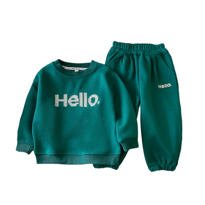 Boy's Autumn Casual Sweatshirt Set, New Children's Korean Jacket and Pants Two-Piece Set, Medium and Teenage Children's Autumn Suit 0.2kg