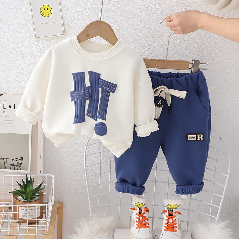 A children's sweater set boys' spring new foreign style fashionable boys' baby spring and autumn children's spring two-piece set