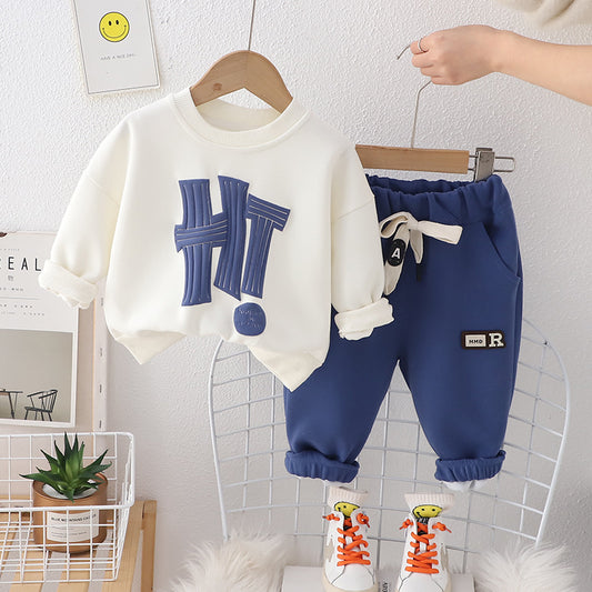 A children's sweater set boys' spring new foreign style fashionable boys' baby spring and autumn children's spring two-piece set