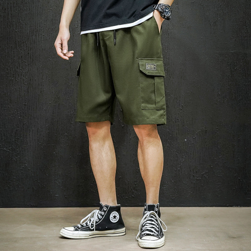 A Lianxu Men's Wear|2024 Summer Casual Cropped Pants Men's Shorts Workwear style loose plus-size shorts men's trend