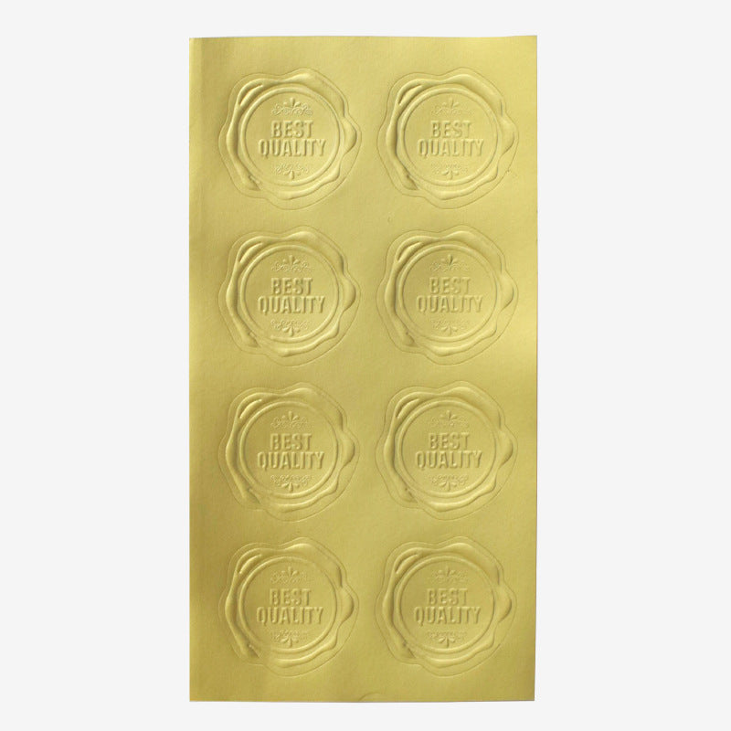 A gold fire print sticker spot baking gift sealing sticker self-adhesive sticker label sealing sticker 8 pcs/sheet MOQ: 50PIECE