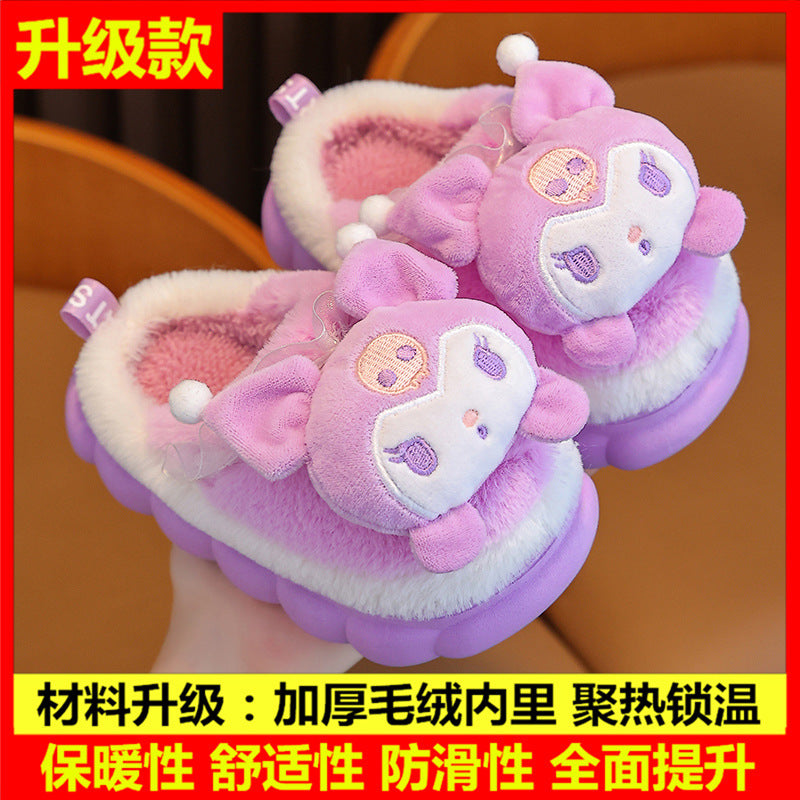 A new autumn and winter children's cotton slippers boys and girls indoor cute cartoon girls slippers infant baby cotton mop