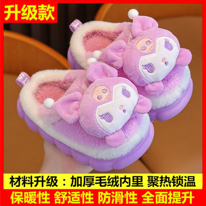 A new autumn and winter children's cotton slippers boys and girls indoor cute cartoon girls slippers infant baby cotton mop