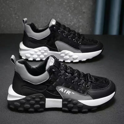 A one-piece hair delivery men's spring and autumn new leather shoes lightweight running casual sports shoes platform running shoes casual