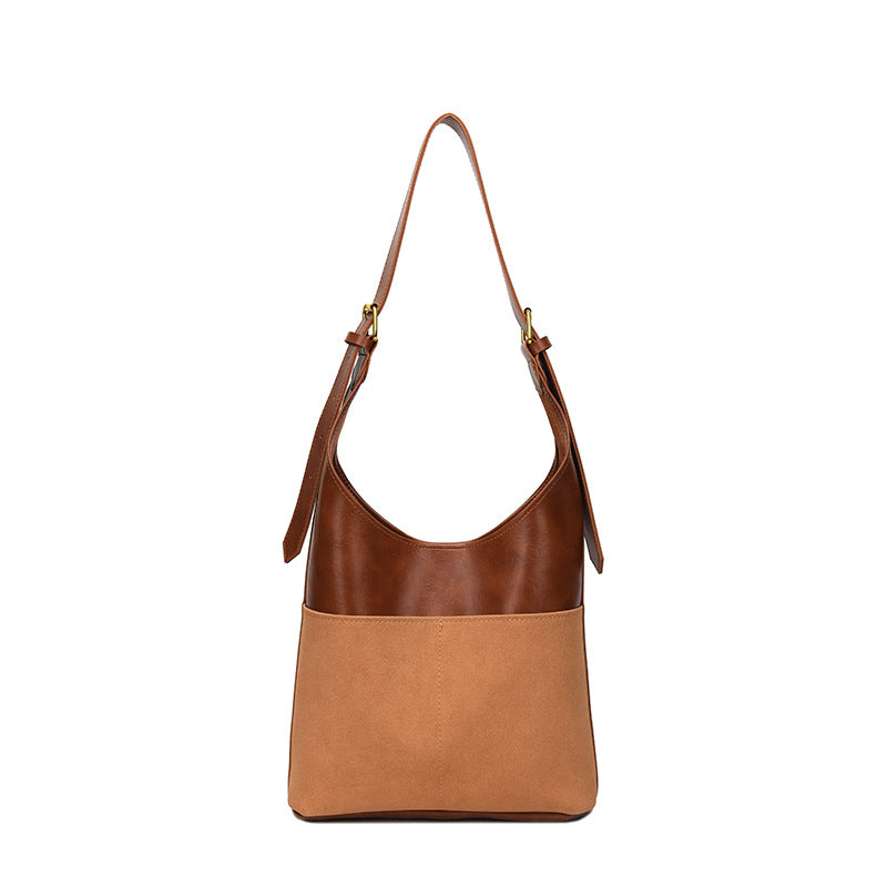 Contrast color large capacity tote bag