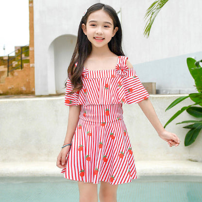 A children's swimsuit, women's jumpsuit style, 2023 new girl swimsuit, baby princess dress, girl student swimsuit 0.2KG