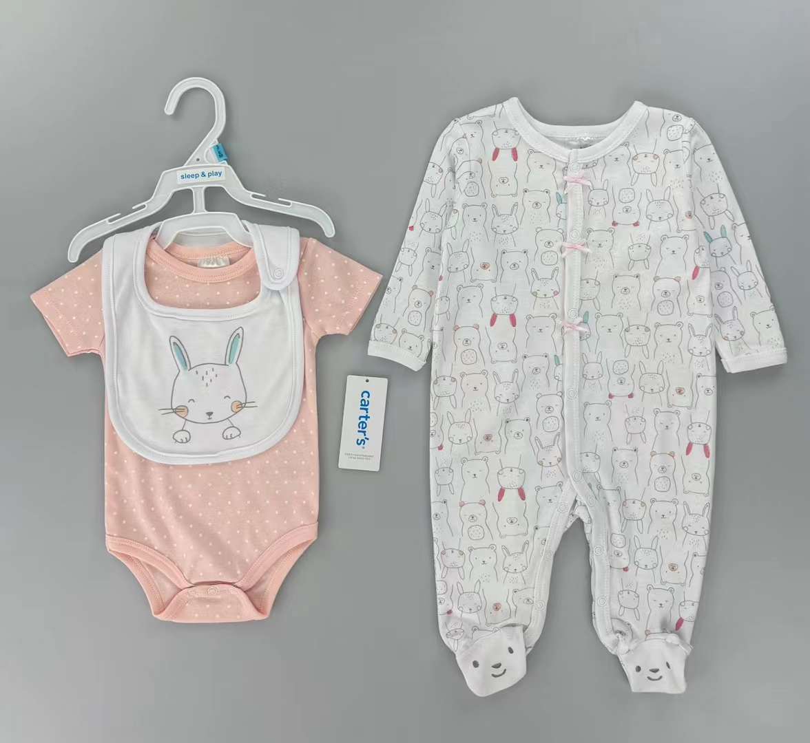 Baby suits, onesies, cross-border exports, 3 sets of wholesale children's clothes, Ha clothes, onesies, boys and girls