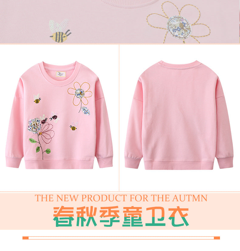 A European and American long-sleeved girls' sweater girls' pullover autumn knitted cotton children's top autumn long-sleeved top distribution