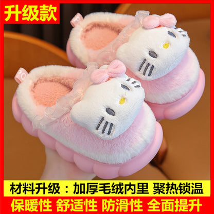 A new autumn and winter children's cotton slippers boys and girls indoor cute cartoon girls slippers infant baby cotton mop