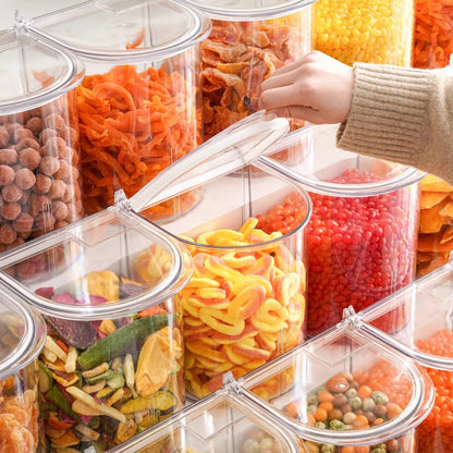 A Plastic box Supermarket candy food display box Transparent with lid Round snack jar Dried fruit box Sealed snack box