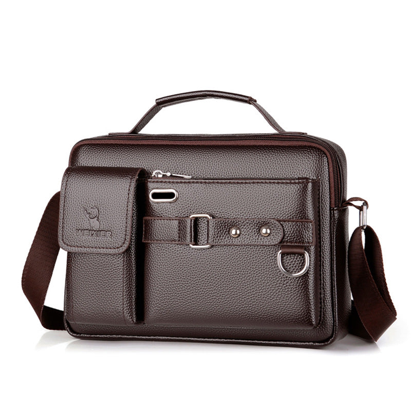 A Cross-border men's shoulder messenger bag business commuter men's shoulder bag high-end boys satchel men's bag