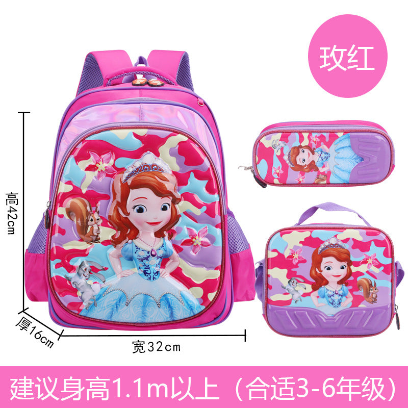 A Factory spot new foreign single three-piece backpack boys, girls, primary school students, children's trolley schoolbags, large capacity