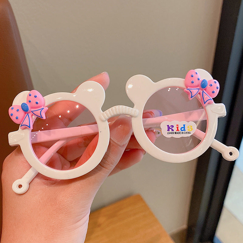 A Mickey children's sunglasses and sunglasses wholesale children's bow cartoon cute girl sun protection sunglasses factory 0.02KG