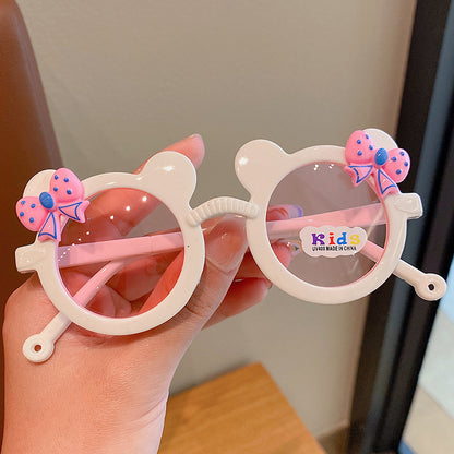 A Mickey children's sunglasses and sunglasses wholesale children's bow cartoon cute girl sun protection sunglasses factory 0.02KG