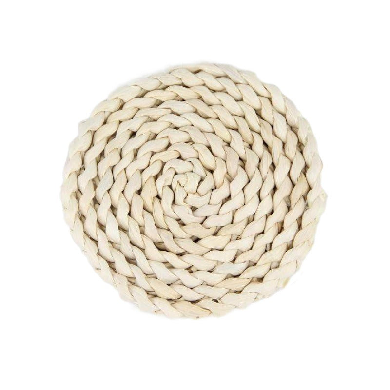 A Japanese-style home natural corn husk handmade straw plus thermal insulation tea mat table mat heat-resistant casserole mat plate cup placemat