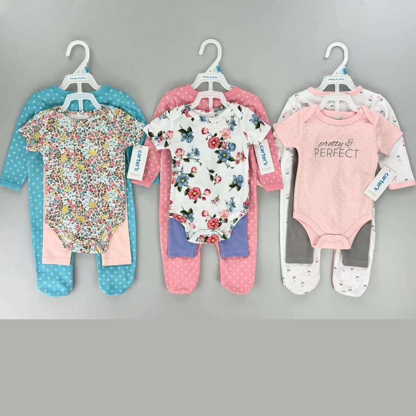 Newborn baby 3-piece one-piece one-piece cotton climbing wrapping foot Hayi foreign trade children's crawling suit one-piece