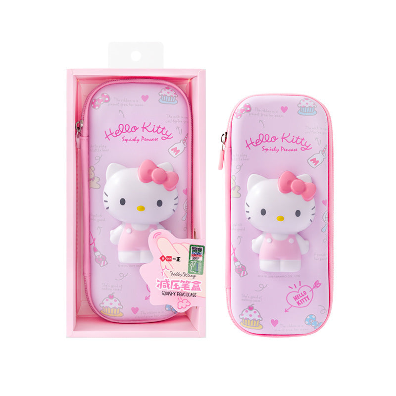 A iigen Stationery, Sanrio Family Image Decompression Pen Box, Multi functional Student Stationery Box, Children's Pen Bag