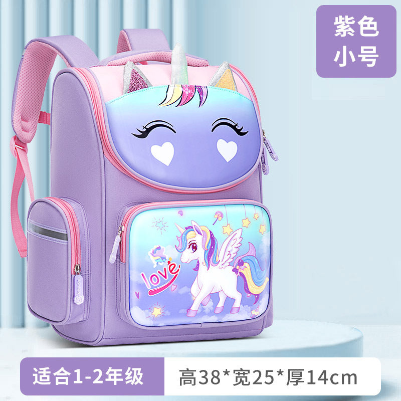 A New Children's School Bag Elementary School Student Burden Reduction Spine Protector Backpack Cute Space Bag for Boys and Girls 1-3-6 Grades