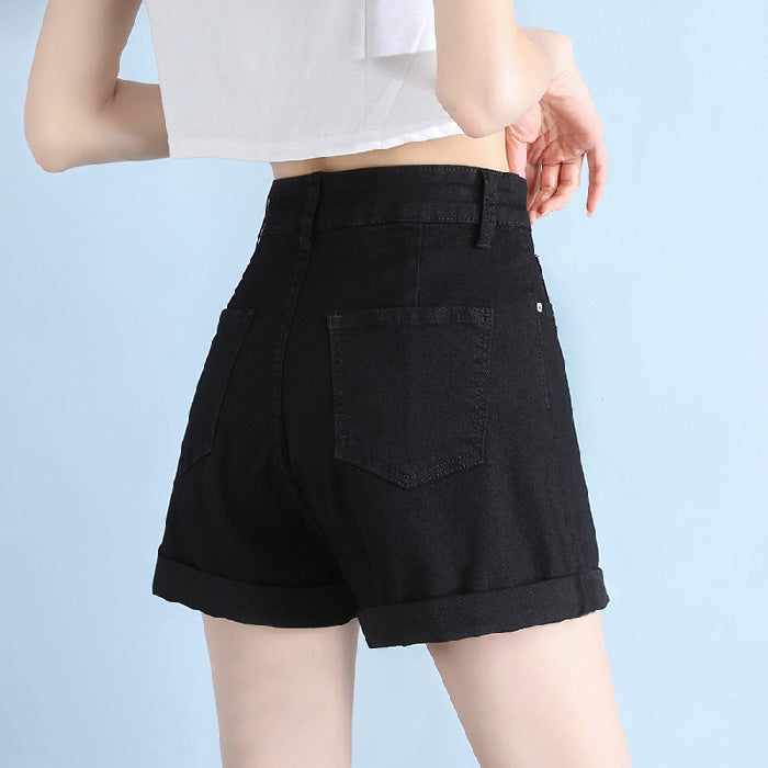 A 608 denim shorts women's summer 2024 new high waist thin loose a word small wide leg hot pants