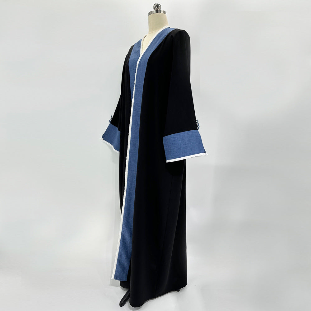 Women's Cardigan, Robe, Elegant, Contrasting, Tassel, Long Skirt, Middle East, Muslim, Dubai, Arabia, Spot Cross Border Clothing