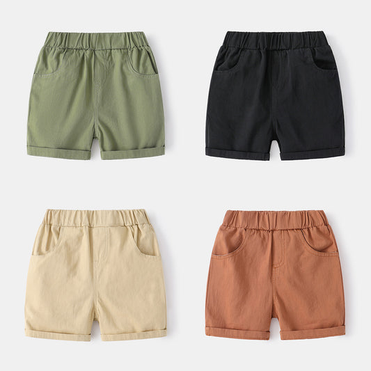 Pantalones cortos casuales de verano 2023 para niños, pantalones capri cómodos de algodón y cáñamo para niños, pantalones casuales de tiro medio de algodón británico