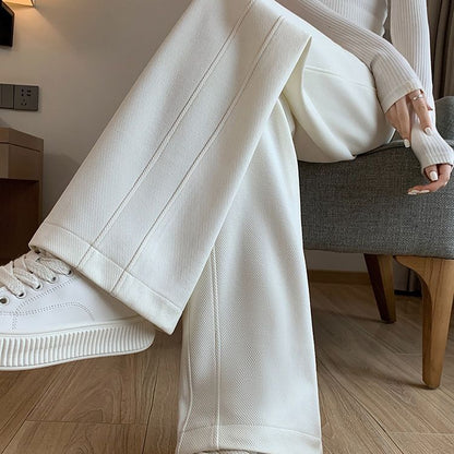 A white wide-leg pants women's summer 2024 new small vertical straight casual narrow version high-waisted sports banana pants