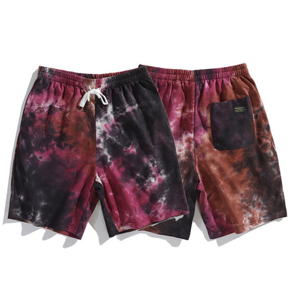 A summer new gradient tie-dye shorts for men and women loose ins hip-hop casual beach couple pants