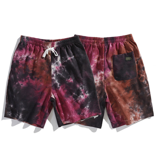 Nuevos pantalones cortos con efecto tie-dye degradado de verano para hombres y mujeres, pantalones casuales holgados de estilo hip-hop para parejas en la playa 