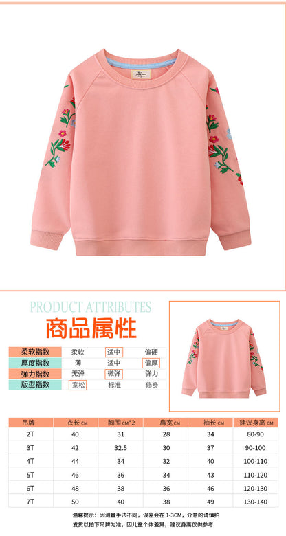 A autumn new children's sweater European and American style children's pullover baby outer wear top knitted sweater embroidery picture