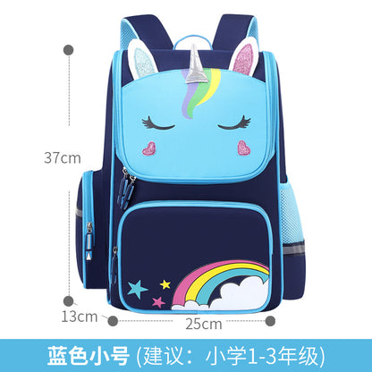 A New Children's School Bag Elementary School Student Burden Reduction Spine Protector Backpack Cute Space Bag for Boys and Girls 1-3-6 Grades