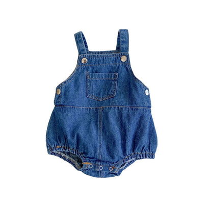 En primavera y verano, bebés, niños y niñas, jeans, tirantes, ropa, ropa de pedos, mono de algodón de 0 a 2 años, ropa de escalada, 0,13 kg. 