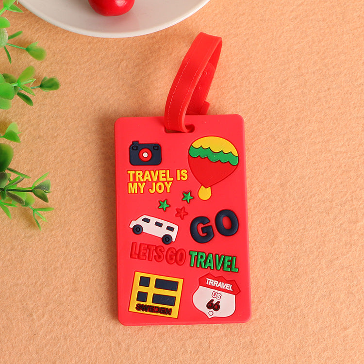 A cartoon boarding PVC luggage tags wholesale creative cartoon airplane luggage hang tags silicone luggage boarding tags