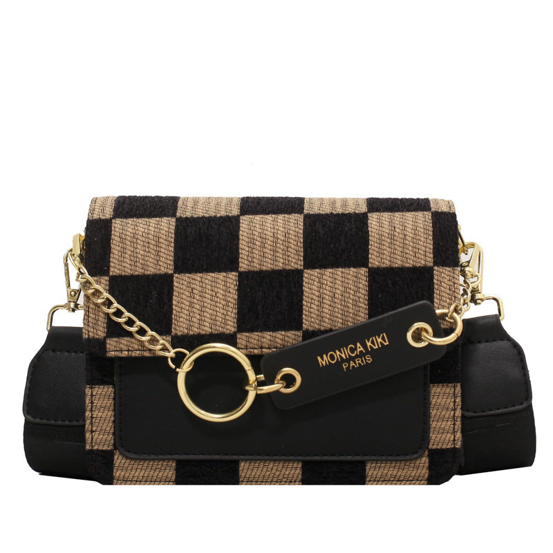 Checkerboard shoulder crossbody bag for women 0.47KG