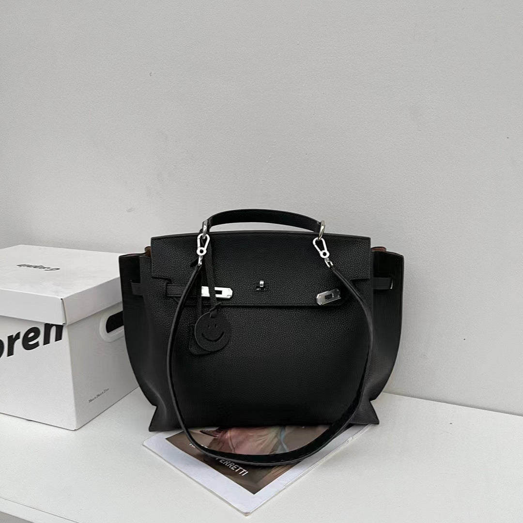 Bolso Birkin de piel de vaca de primera capa, bolso de mano de gran capacidad, bolso de viaje 