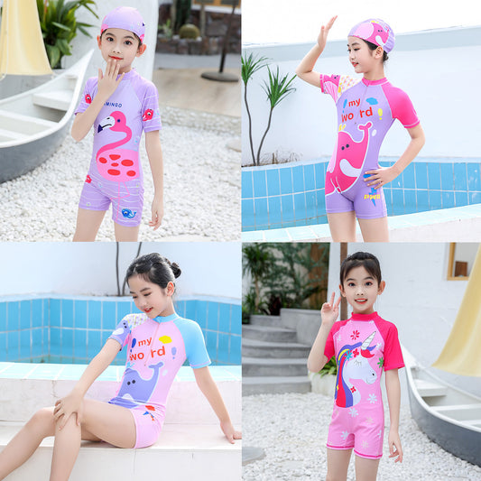 A new girl's swimsuit, one piece cute princess, little girl, baby girl swimsuit, Korean version, children's surfing suit, trendy wholesale0.18KG