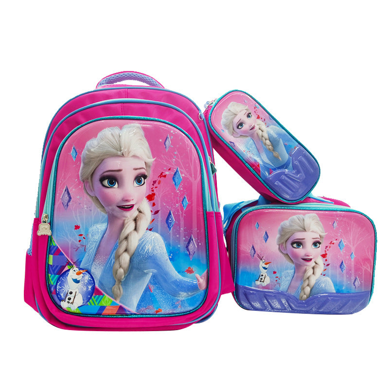 A Factory spot new foreign single three-piece backpack boys, girls, primary school students, children's trolley schoolbags, large capacity