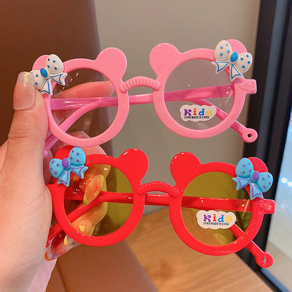 A Mickey children's sunglasses and sunglasses wholesale children's bow cartoon cute girl sun protection sunglasses factory 0.02KG