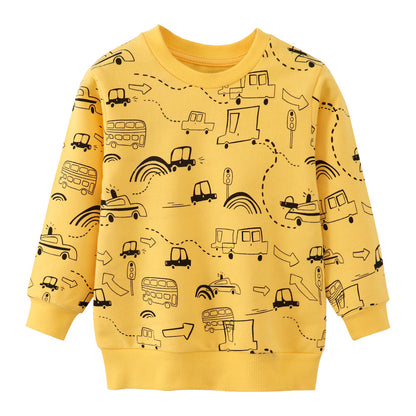 A Boys and girls sweater knitted terry, cotton long-sleeved cartoon sweater, new autumn clothing European and American style brand children's clothing