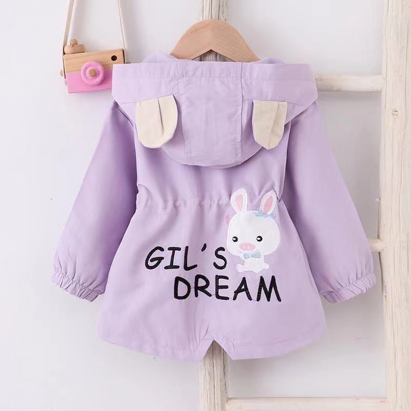 A girls' coat spring medium and small children's trench coat new girls' coat spring and autumn baby girls' clothing tops trendy