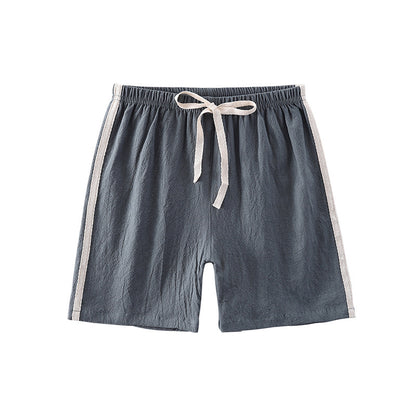 Pantalones cortos para niños: pantalones de playa finos de verano con tiras para niños, pantalones deportivos casuales holgados de algodón y lino de color sólido para niñas 