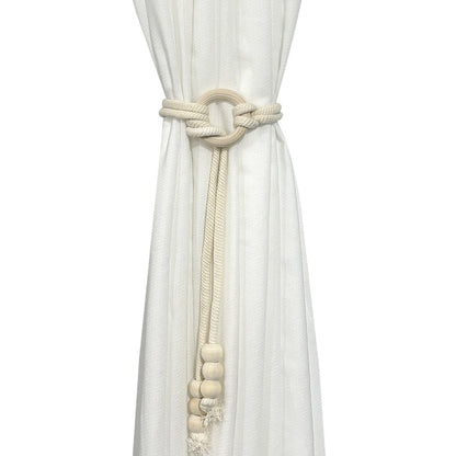 A Nordic simple homestay creative curtain binding with white gauze curtain storage buckle strap fixed rope fringed lace