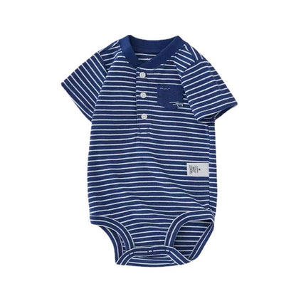 Wholesale of baby V-neck short sleeved clothing with triangle wrapped buttocks for boys in summer